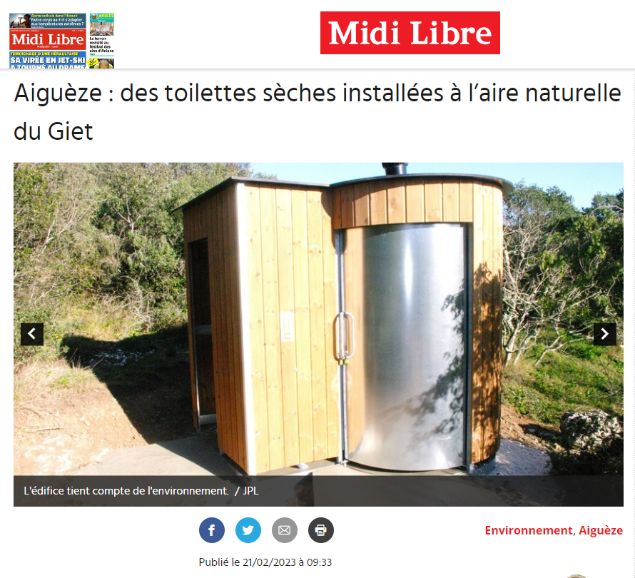 Toilettes sèches Kazuba, article du midi libre